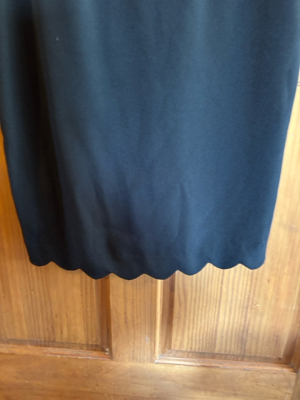 Adrianna Papell Black Scallop Neck Sheath Dress - Picture 5 of 7